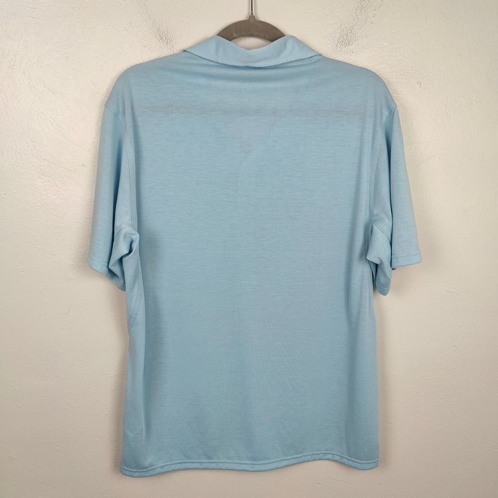 Patagonia Capilene Cool Trail Polo Shirt Mens Large Light Blue Technical Outdoor - Picture 4 of 9
